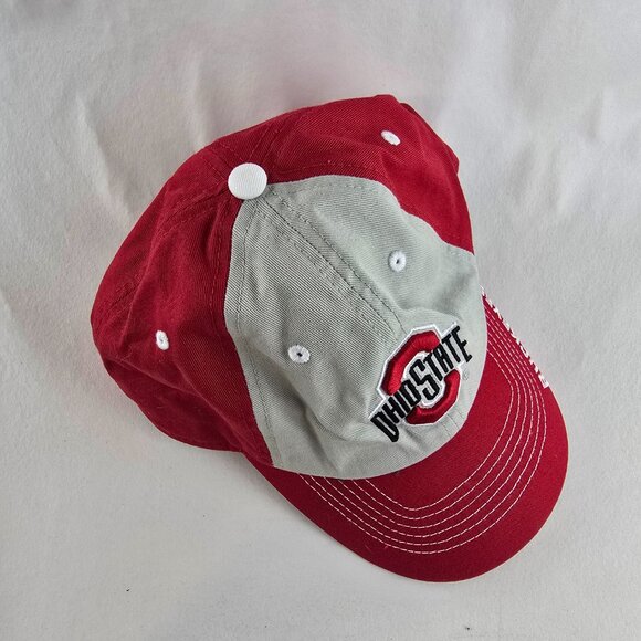 Ohio State Buckeyes Two Tone Hat Mens One Size Red Gray Adjustable Cap OSU Logo - Picture 3 of 9